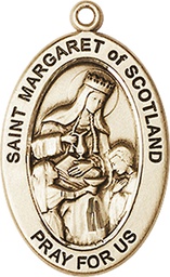 [11407GF] 14kt Gold Filled Saint Margaret of Scotland Medal