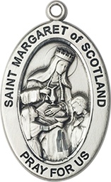 [11407SS] Sterling Silver Saint Margaret of Scotland Medal