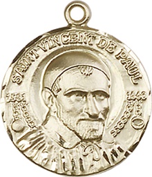 [1155GF] 14kt Gold Filled Saint Vincent de Paul Medal