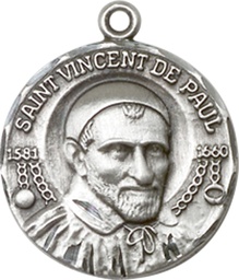 [1155SS] Sterling Silver Saint Vincent de Paul Medal