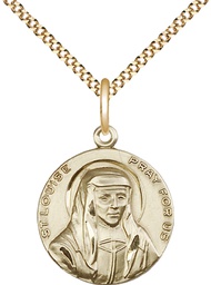 [1160GF/18G] 14kt Gold Filled Saint Louise Pendant on a 18 inch Gold Plate Light Curb chain