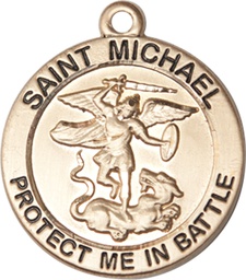 [1170GF] 14kt Gold Filled Saint Michael Guardian Angel Medal