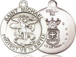 [1170SS6] Sterling Silver Saint Michael Navy Medal