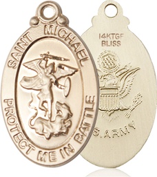 [1171GF2] 14kt Gold Filled Saint Michael Army Medal