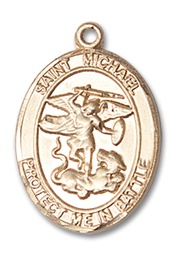 [1172GF] 14kt Gold Filled Saint Michael Guardian Angel Medal
