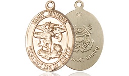 [1172GF3] 14kt Gold Filled Saint Michael Coast Guard Medal