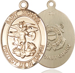 [1173GF3] 14kt Gold Filled Saint Michael Coast Guard Medal