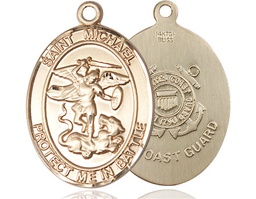 [1173GF3] 14kt Gold Filled Saint Michael Coast Guard Medal