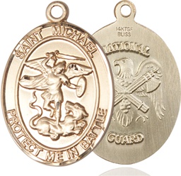 [1173GF5] 14kt Gold Filled Saint Michael National Guard Medal