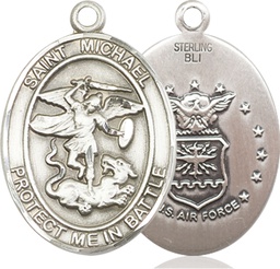 [1173SS1] Sterling Silver Saint Michael Air Force Medal
