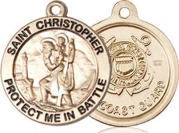 [1174GF3] 14kt Gold Filled Saint Christopher Coast Guard Medal