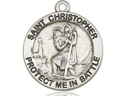 [1174SS] Sterling Silver Saint Christopher Medal