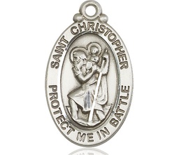 [1175SS] Sterling Silver Saint Christopher Medal