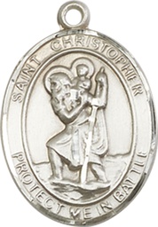 [1176SS] Sterling Silver Saint Christopher Medal
