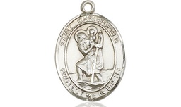 [1176SS] Sterling Silver Saint Christopher Medal