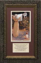 [NWP-50C4] Polish Madonna Matted with Prayer - Ornate Dark Framed Art