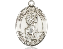 [1177SS] Sterling Silver Saint Christopher Medal