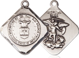 [1180SS1] Sterling Silver Air Force Diamond Medal