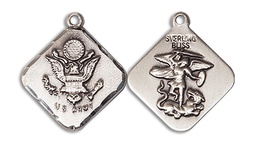 [1180SS2] Sterling Silver Army Diamond Medal