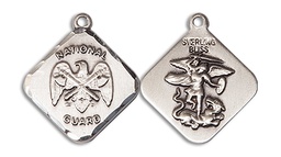 [1180SS5] Sterling Silver National Guard Diamond Medal
