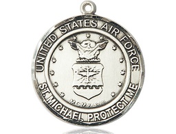 [1184SS1] Sterling Silver Air Force St Michael Medal