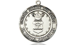 [1185SS1] Sterling Silver Air Force St Michael Medal