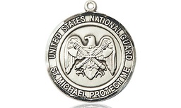 [1185SS5] Sterling Silver National Guard St Michael Medal