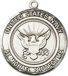 [1185SS6] Sterling Silver Navy St Michael Medal
