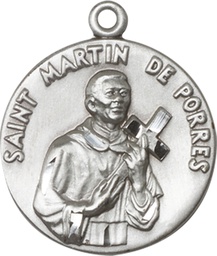 [1196SS] Sterling Silver Saint Martin de Porres Medal