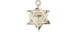 [1211YGFY] 14kt Gold Filled Star of David w/ Cross Medal