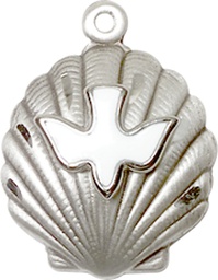 [1259SS] Sterling Silver Shell / Holy Spirit Medal