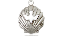 [1259SS] Sterling Silver Shell / Holy Spirit Medal