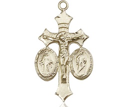 [1485GF] 14kt Gold Filled Jesus, Mary &amp; Joseph Medal