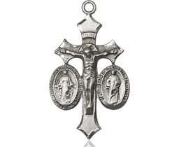 [1485SS] Sterling Silver Jesus, Mary &amp; Joseph Medal