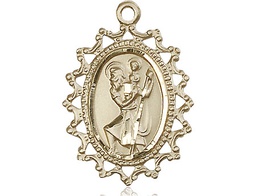 [1619CGF] 14kt Gold Filled Saint Christopher Medal
