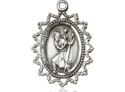 [1619CSS] Sterling Silver Saint Christopher Medal