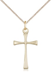 [1870GF/18GF] 14kt Gold Filled Maltese Cross Pendant on a 18 inch Gold Filled Light Curb chain