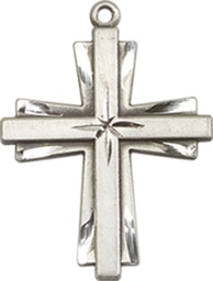 [0675YSS] Sterling Silver Cross Medal