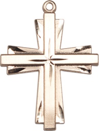 [0676YKT] 14kt Gold Cross Medal