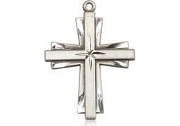 [0676YSS] Sterling Silver Cross Medal