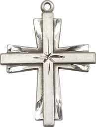 [0677YSS] Sterling Silver Cross Medal
