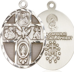 [0680SS] Sterling Silver 5-Way Holy Spirit Medal