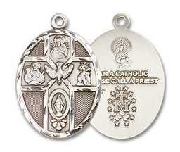 [0680SS] Sterling Silver 5-Way Holy Spirit Medal