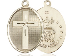 [0783GF1] 14kt Gold Filled Cross Air Force Medal