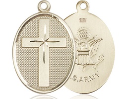 [0783GF2] 14kt Gold Filled Cross Army Medal