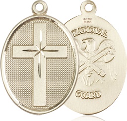 [0783GF5] 14kt Gold Filled Cross National Guard Medal