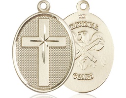[0783GF5] 14kt Gold Filled Cross National Guard Medal