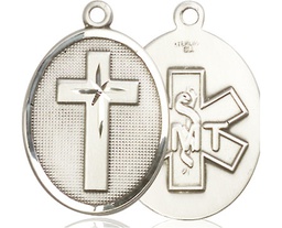 [0783SS10] Sterling Silver Cross EMT Medal
