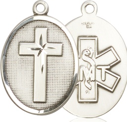 [0783SS10] Sterling Silver Cross EMT Medal