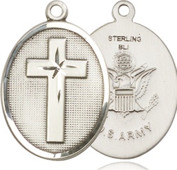 [0783SS2] Sterling Silver Cross Army Medal